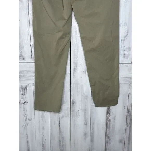 WOMENS FRANK & EILEEN WICKLOW CHINO CROPPED RAW EDGE TWILL PANTS LIGHT GREEN 2
